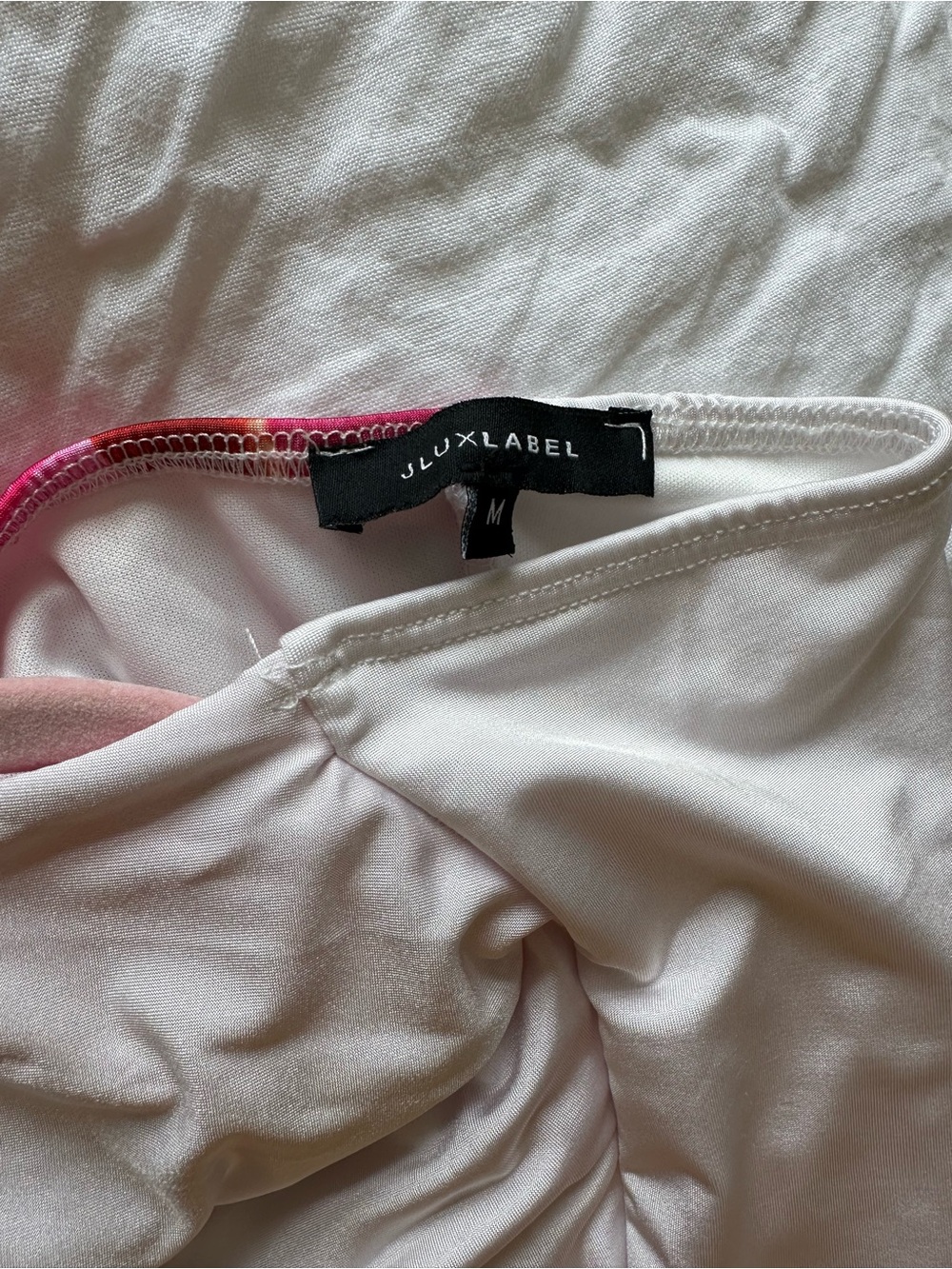 JLUXLABEL White Maxi Dress with Pink Floral Print — Backless Halter - Picture 4 of 4